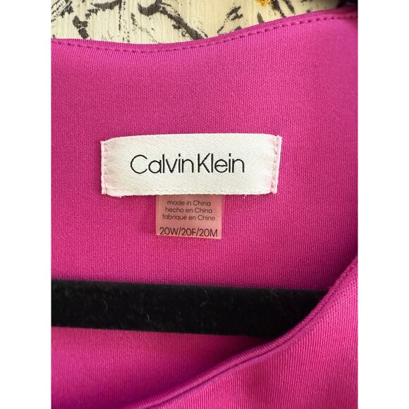 Calvin Klein Sleeveless Sheath Dress, Magenta, Size 20W - NEW! - Picture 3 of 4